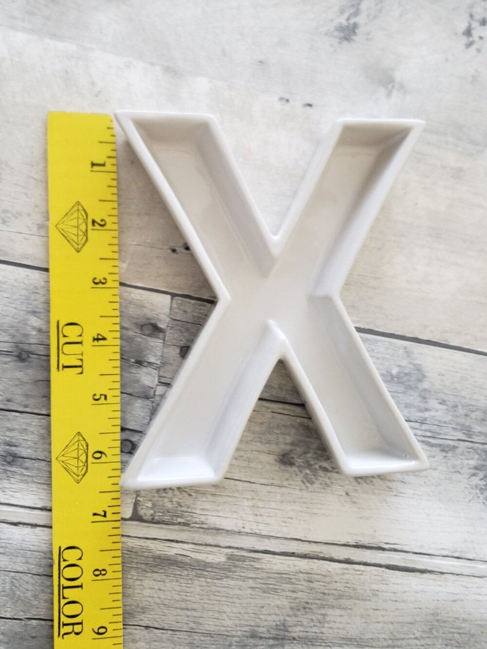 White Ceramic Greek Letters Chi and Omega - Picture 4 of 6